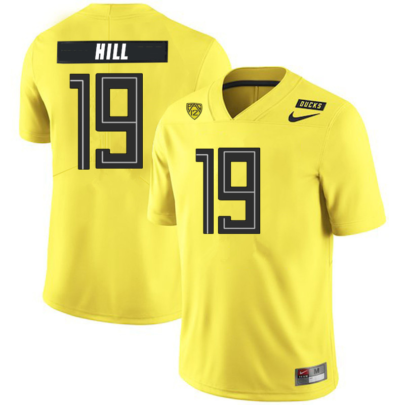 Men #19 Jamal Hill Oregon Ducks College Football Jerseys Sale-Yellow